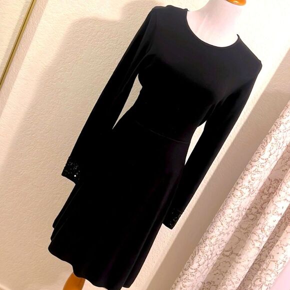 Jason Wu Skater Sweater Dress with Sequined Cuffs - Picture 2 of 9